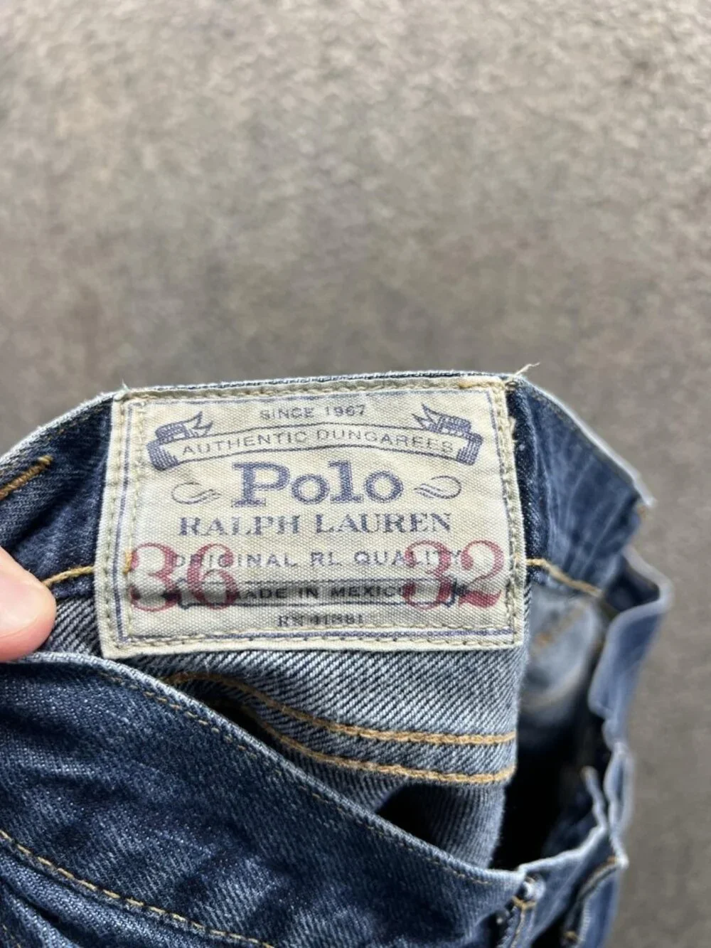 Polo Ralph Lauren Jeans Mens 36x32 Blue Relaxed Fit Straight Denim Medium Wash